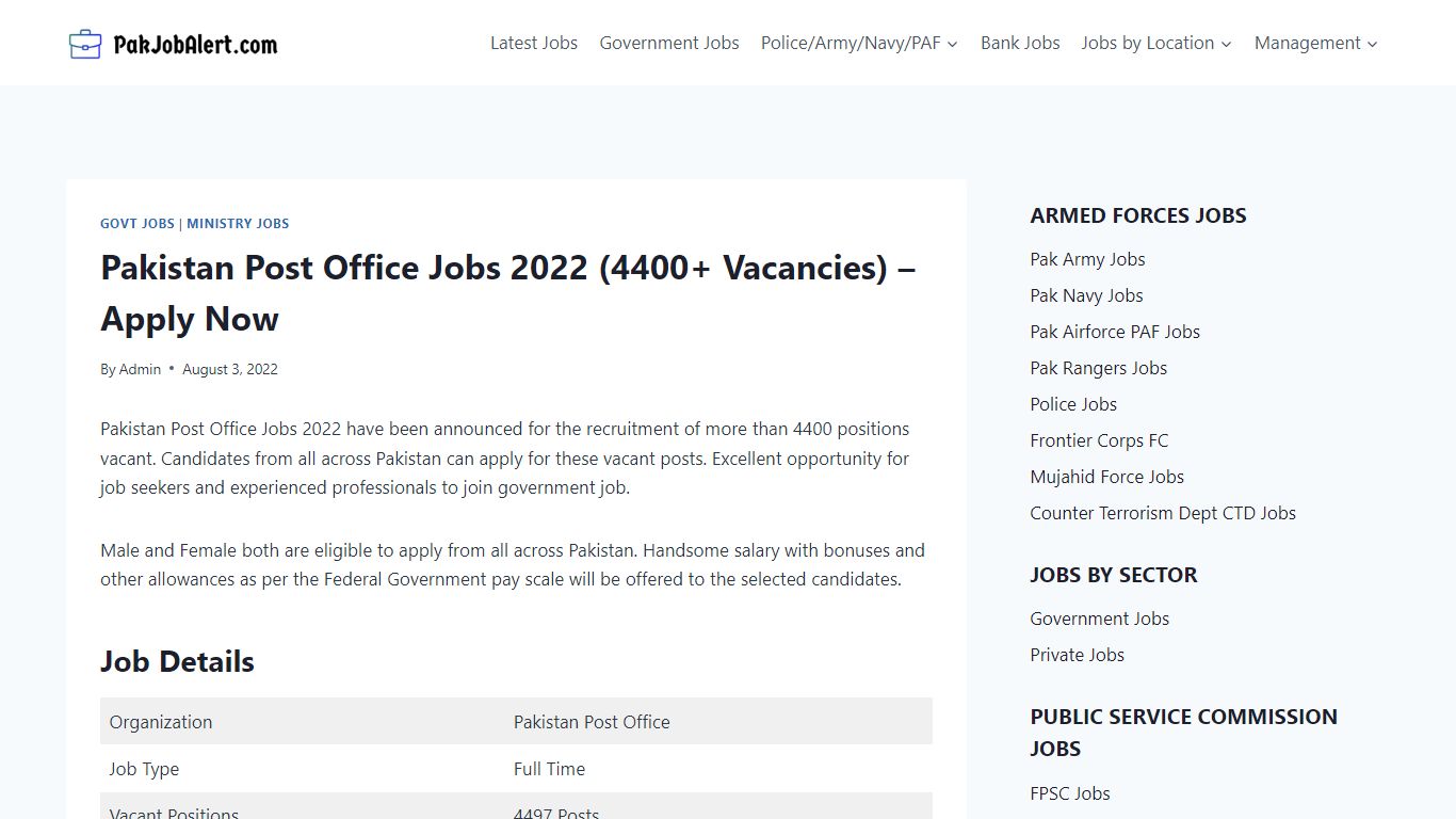 Pakistan Post Office Jobs 2022 (4400+ Vacancies) - Apply Now